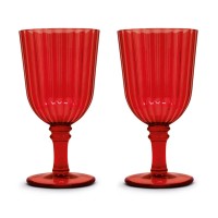 2er Set Gläser aus Acryl 460ml, rot
