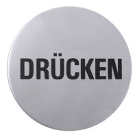Türsymbol Drücken seidenmatt poliert selbstkleb. 7.5cm