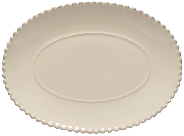 Pearl Platte oval 34.2x25cm H3.5cm cream