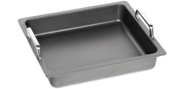 Bratplatte tief Induk. GN 2/3, H5.5cm m. Griffen