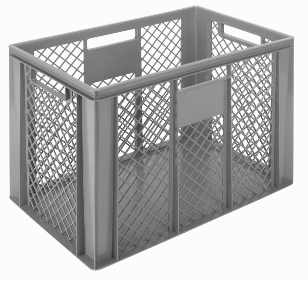 Behälter grau 60x40x42.6cm Standard Boden geschl/Wände perfo