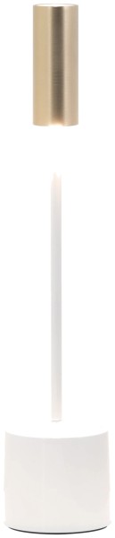 Carolina Tischlampe weiss/messing 6x28.6 cm