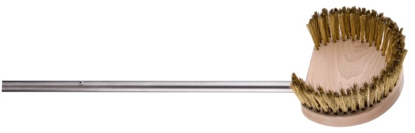 Ofenbürste rund 17x14x7cm Messingbürste drehbar L211cm