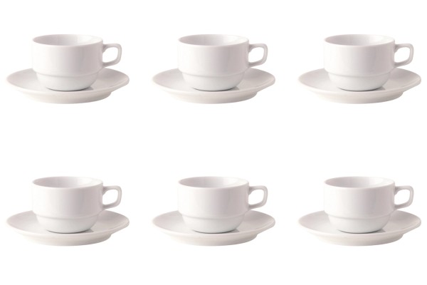 6er Set Uni 09 Mokka Untertasse 12cm Top CC