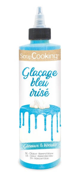 Kuchenglasur mit Schokoladengeschmack perlmutt blau 140g