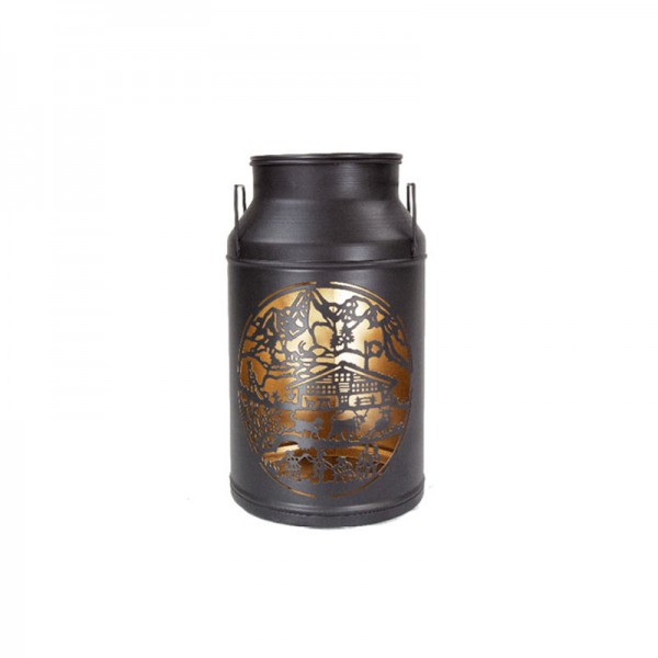 Milchkannen-Laterne "COLLECTION LE CHALET" Midi Ligne noire