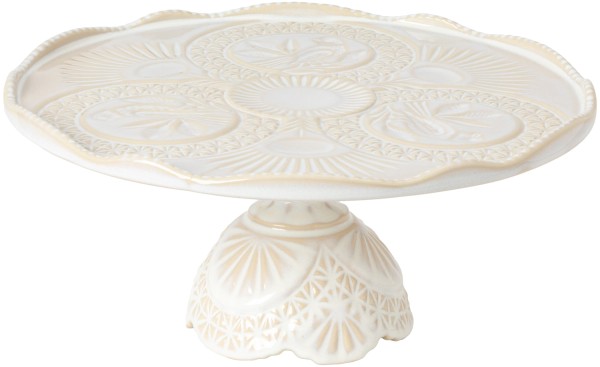 Cristal Teller auf Fuss D30.9 H14.5cm weiss