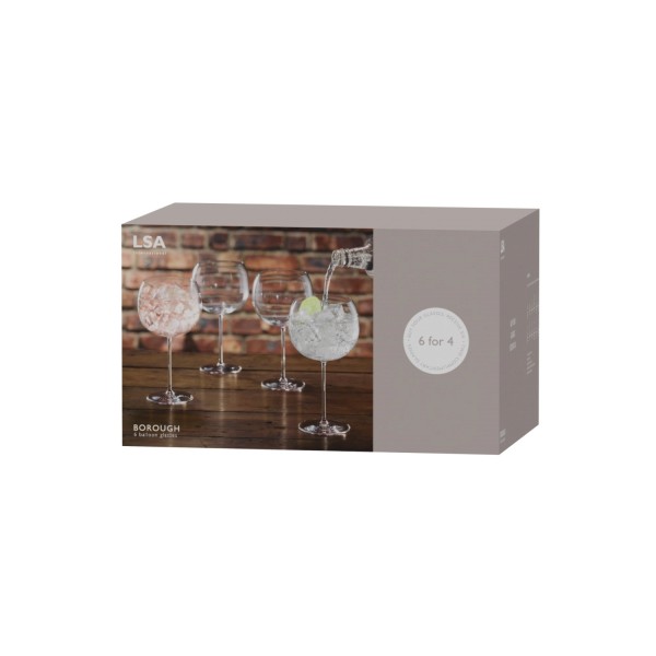 6er Set Borough Weinglas Balloon Promoset 680ml transparent