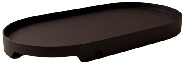 Metall Tablett Oval 21x11x1.8cm schwarz