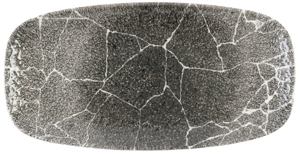 S.P. Kintsugi Reverse Quartz Black Chefs Platte 29.8X15.3cm