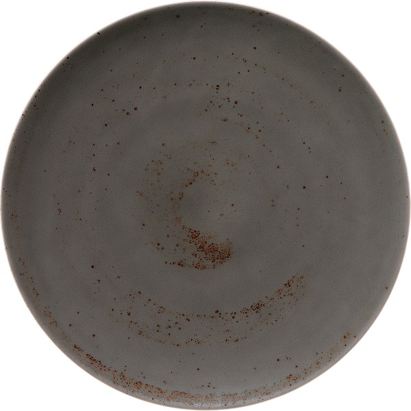 Pottery Unique Darkgrey Teller flach rund coupe 32cm