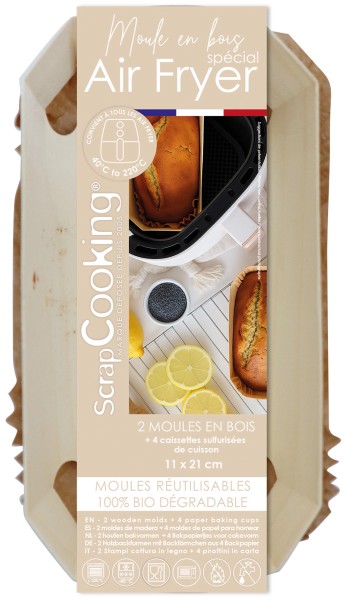 2er Set Backform für Heissluftfritteuse L20.5cm + 4 Einlagen