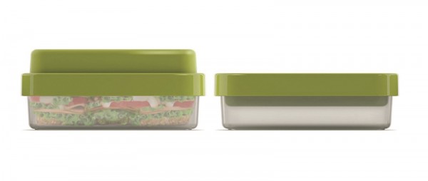 GoEat Compact 2-in-1 Lunch Box, grün, 19x13.5x6/8.5 cm