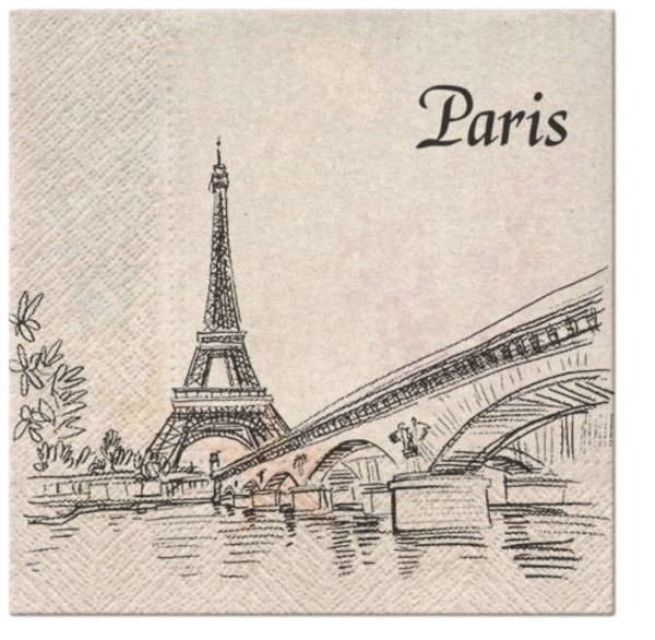 Servietten Lunch 20x We care Paris City, 33x33cm