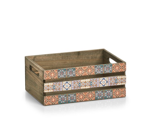 Dekokiste Mosaik Holz 32cm