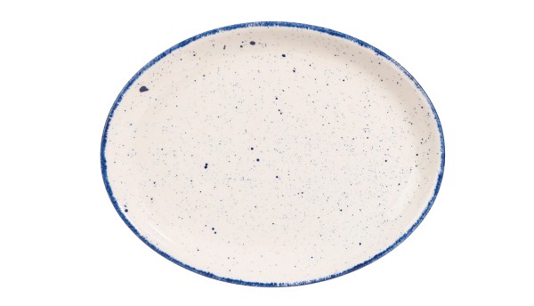Stonecast Hints Indigo Blue Teller oval 25.4cm
