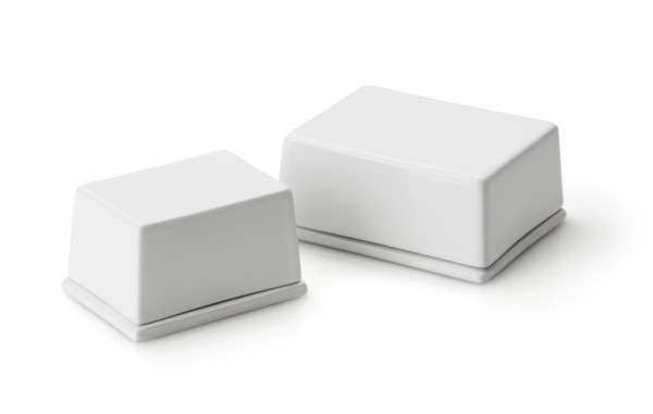 Keramik Butterdose weiss für 125gr. Butter 9.5x7x5.7cm