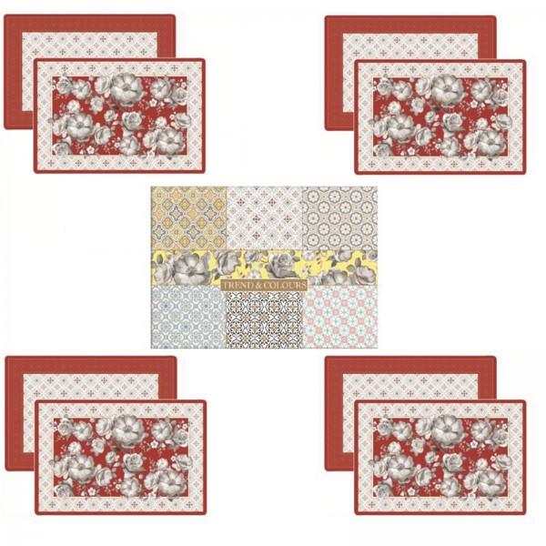 Trend & Colour 4er Set Tischset, rot, 45x30 cm