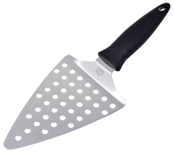 Pizzawender dreieckig perforiert mit Handgriff 12x16cm