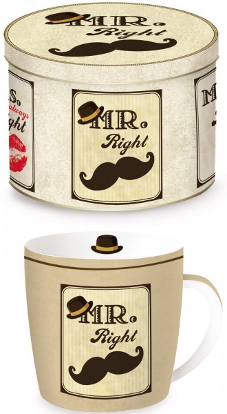 Mr. Right Porzellanbecher in GB, 350 ml