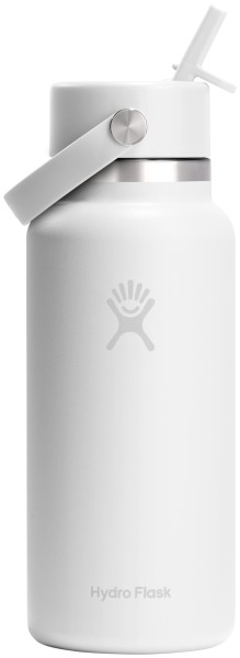 Trinkflasche Wide Flex Deckel Strohhalm 945ml weiss