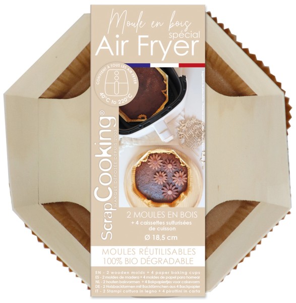 2er Set Backform für Heissluftfritteuse D18.5cm + 4 Einlagen