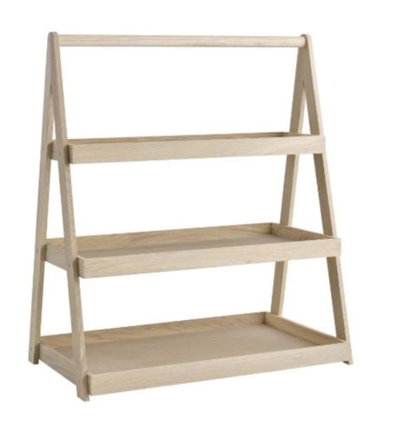 Valo Etagère 3 stufig, 55.5x32.5cm H64cm, Eichenholz