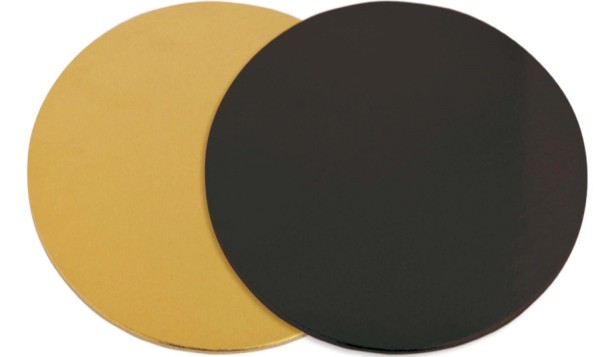 6er Set Untersetzer für Kuchen gold/schwarz 24cm