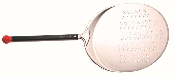 Pizzaschieber Alu rund perforiert 30cm kurzer Griff L 64cm