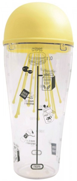 Crêpe Shaker & Messbecher m. Füllmarken f. Rezeptangabe
