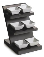 Etageren Set 3tlg mit 6 Porzellan Schalen 25x20cm H29cm