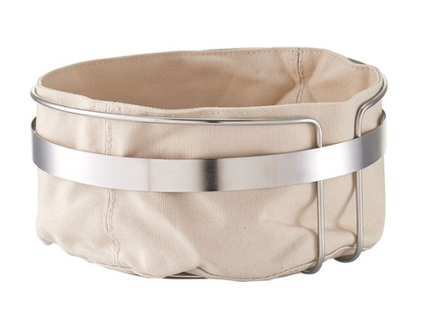 Brotkorb mit Beutel beige ø22