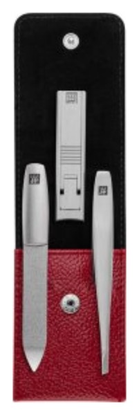 3tlg. Premium Lederetui rot