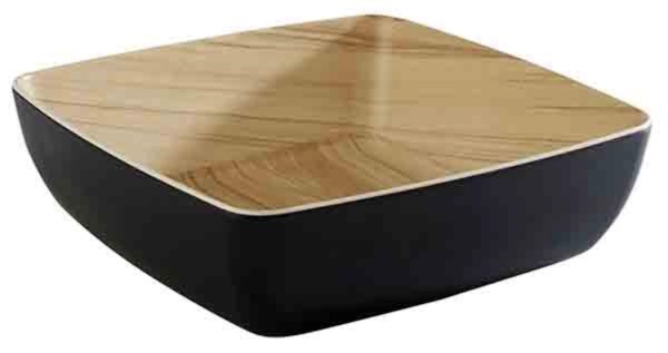 Schale FRIDA 2.65lt., Schwarz(aussen)/Holzoptik