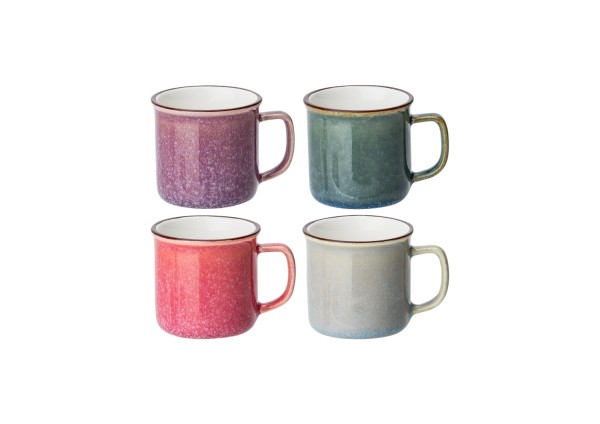 4er Set Becher mini Sara, pink,lila,grau,petrol, 6cl