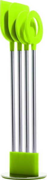 Nuts Küchenhelferhalter - Edelstahl - Silikon - Grün- 4er-Set
