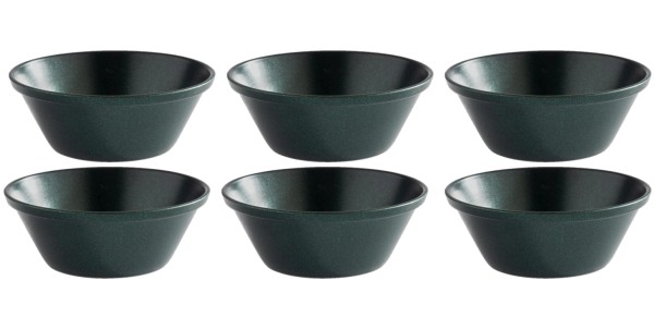 6er Set Dipschälchen D6cm H2.5cm, Edelstahl, grün