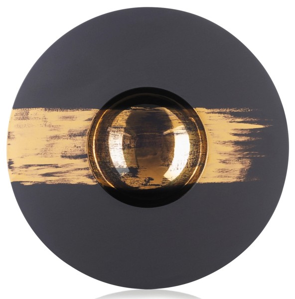 Sphere Teller 30cl, H:5cm, Ø30cm, goldstrich mittig