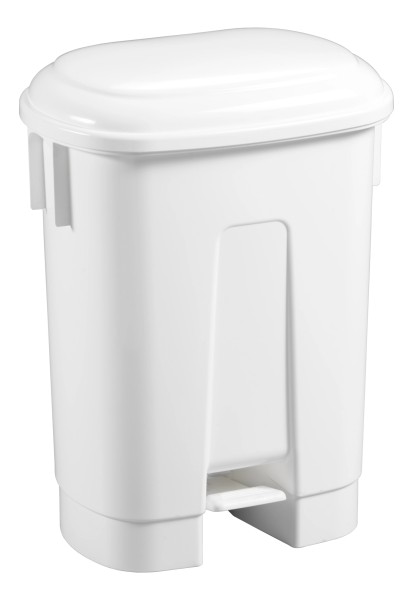 Mülltonne mit Pedal und Deckel weiss 60lt 51x37 H67cm