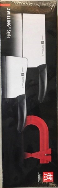 3tlg. Asia Set Style m. Messerschärfer rot