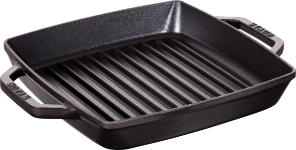 Grillpfanne 23cm, Schwarz, Gusseisen