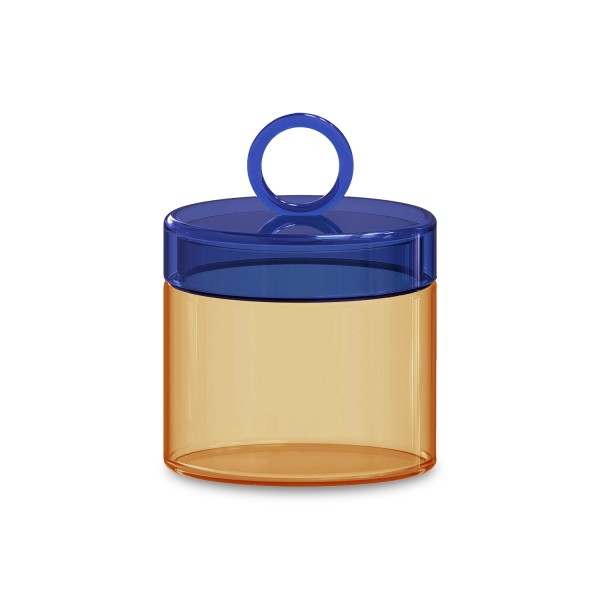 Vorratsglas aus Borosilikatglas, 0.5l, orange - blau