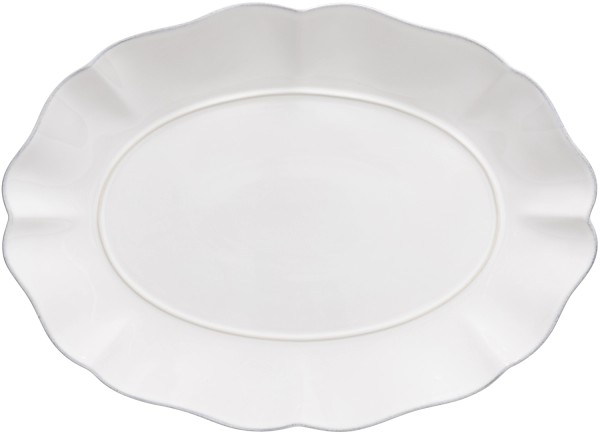 Rosa Teller oval 40x28.8cm H4.2cm weiss