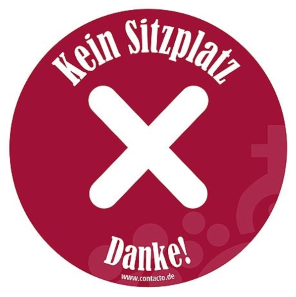 25er Set Aufkleber Kein Sitzplatz Ø 10cm