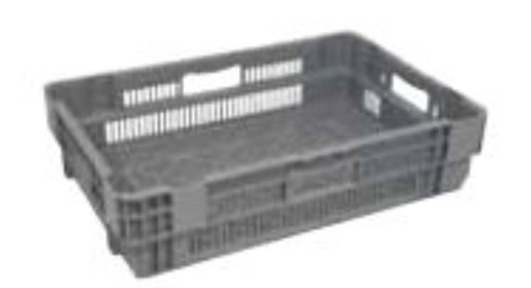 Drehstapelbehälter EN Grau 60x40x19cm Boden/Wände perforiert