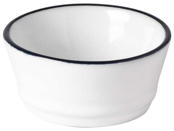 Beja Förmchen u. Butterdose D6.7cm H3.1cm 4.5cl weiss-blau