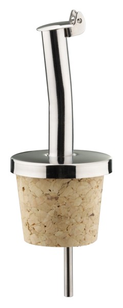 Flaschenausgiesser 18/10 N-Kork mit Kläppchen, lose 3-5 lt.