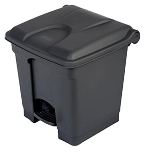 Tretabfalleimer rechteckig schwarz 30L 41x40cm H44cm
