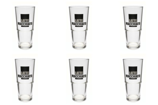 6er Set Latte Macch. Frank. 33cl Dek. schwarz 15.2cm Aligro