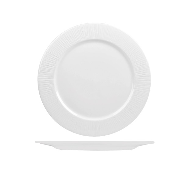 Bamboo White Teller flach Fahne schmal 26.1cm